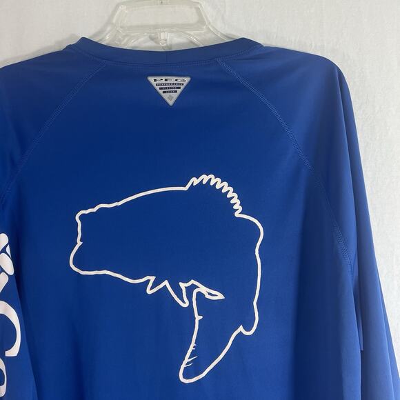 Lot Of 2 Columbia PFG Mens Large T-shirt long sleeves Blue Omni Shade - Picture 5 of 13